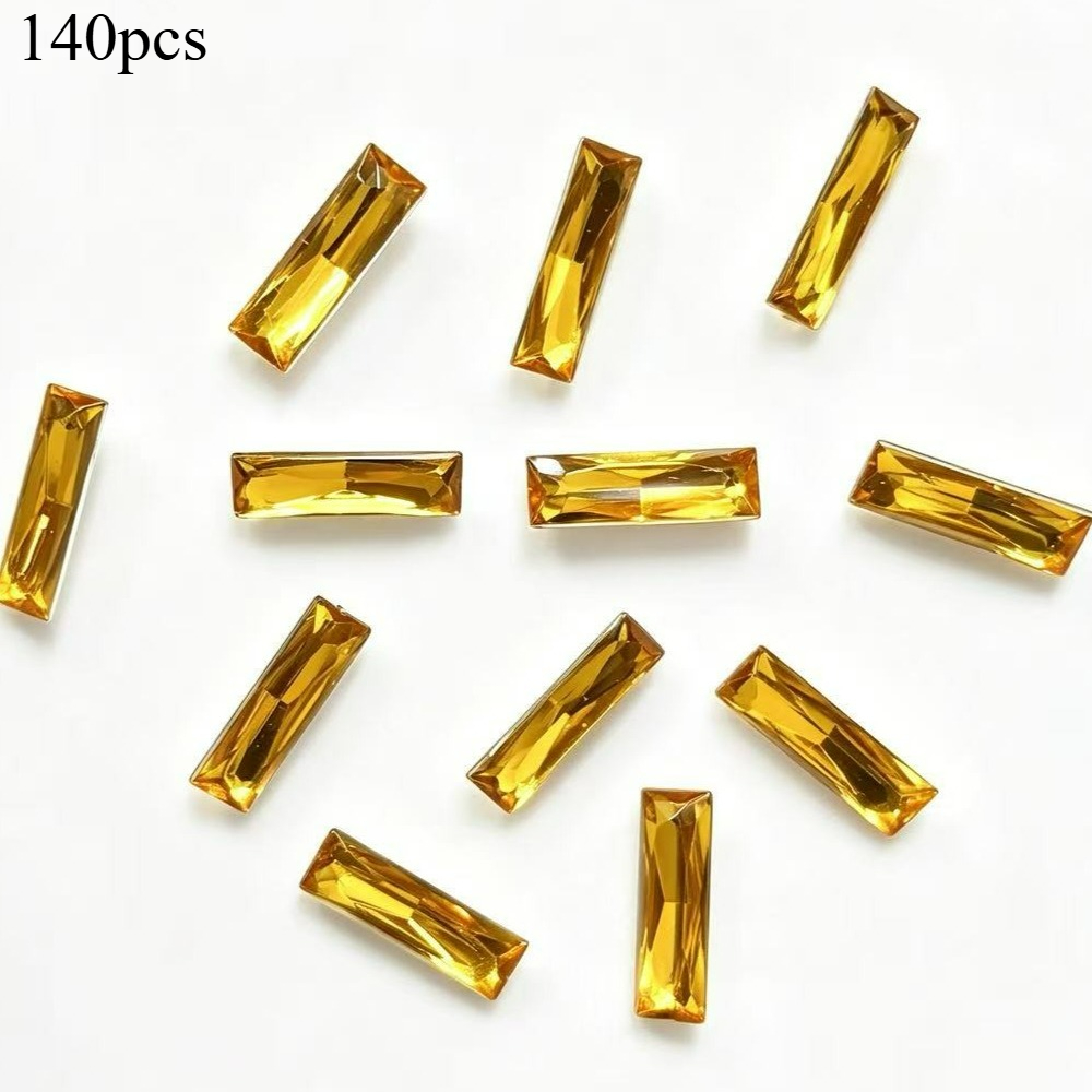 140pcs Rectangular Mixed Bag with Pointed Back Stickers